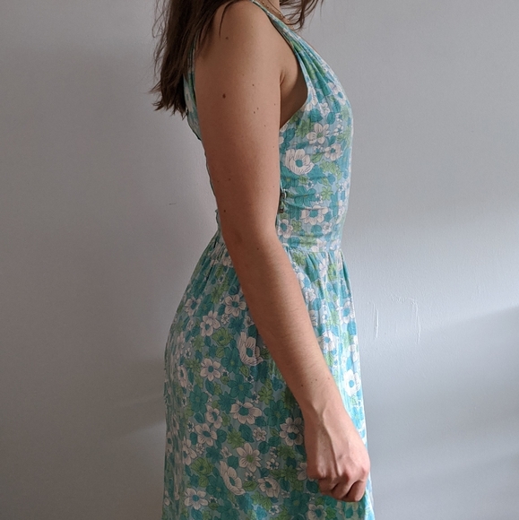 1940’s Floral Sea Foam Green A-Line Dress - Picture 2 of 7